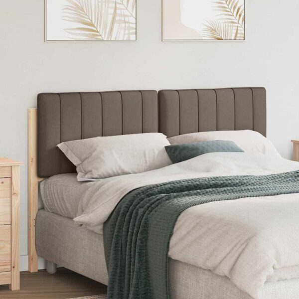 Polstret sengegavl 140 cm - brun og taupe