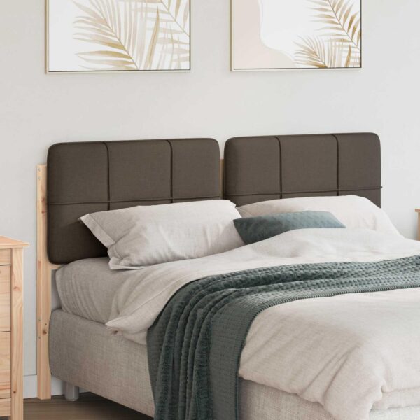 Polstret sengegavl 140 cm i brun og taupe fyrretræ