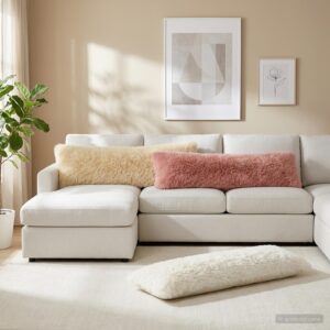 Pyntepude HEERLEN hvid 40 x 145 cm - PV-fleece