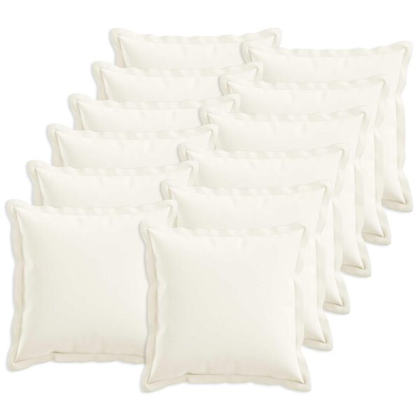 Pyntepuder 12 stk. HOUTEN - hvid 45 x 45 cm