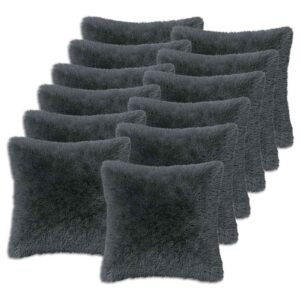 Pyntepuder 12 stk. antracit 50 x 50 cm PV-fleece
