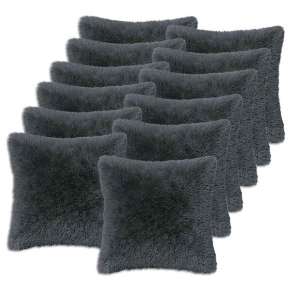 Pyntepuder 12 stk. antracit 50 x 50 cm PV-fleece