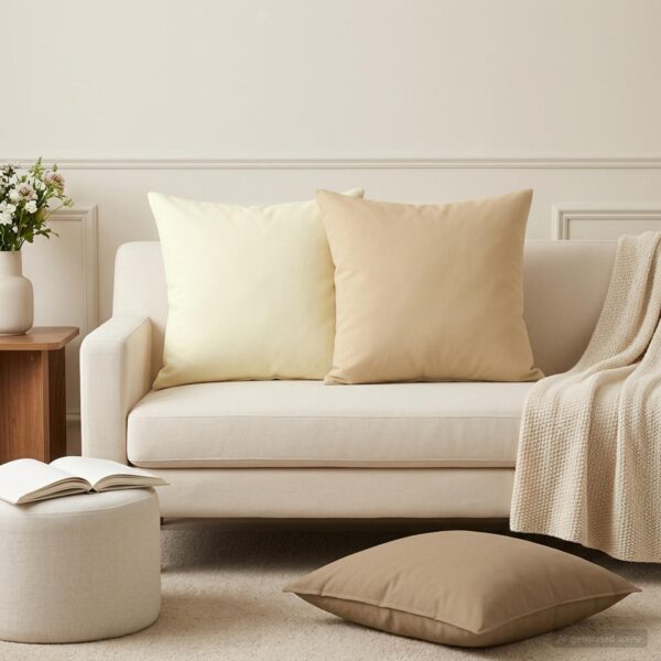 Pyntepuder 12 stk. beige 50 x 50 cm