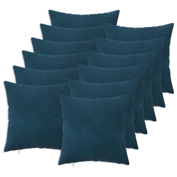 Pyntepuder 12 stk. blå 45 x 45 cm - velour