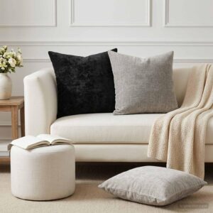 Pyntepuder 2 stk. HEERLEN - lysegrå 50 x 50 cm