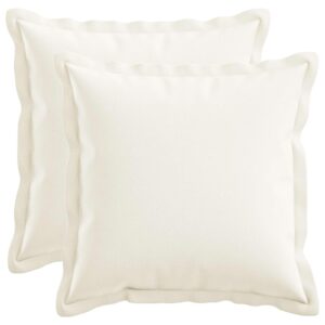 Pyntepuder 2 stk. HOUTEN hvid 35 x 35 cm faux linned