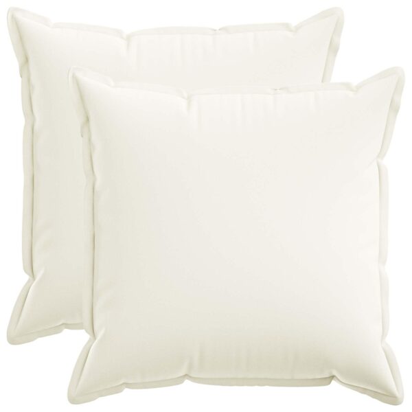 Pyntepuder 2 stk. HOUTEN hvid 60 x 60 cm