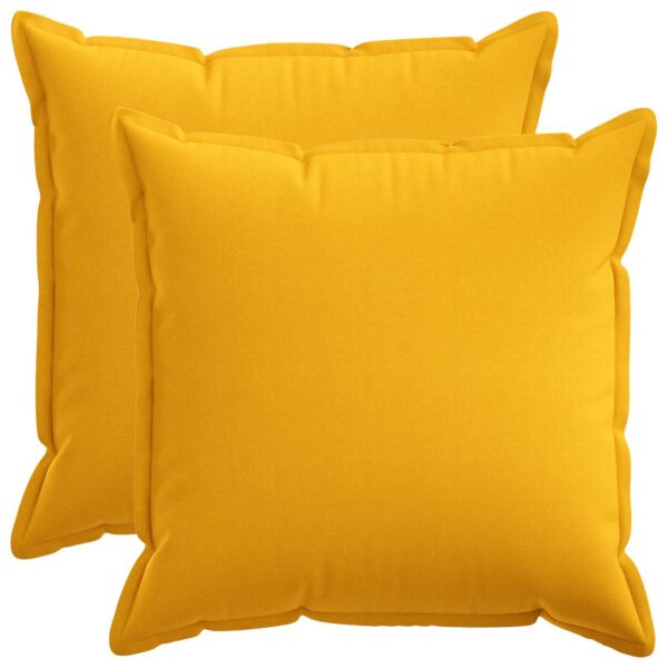 Pyntepuder 2 stk. HOUTEN lys gul 70 x 70 cm