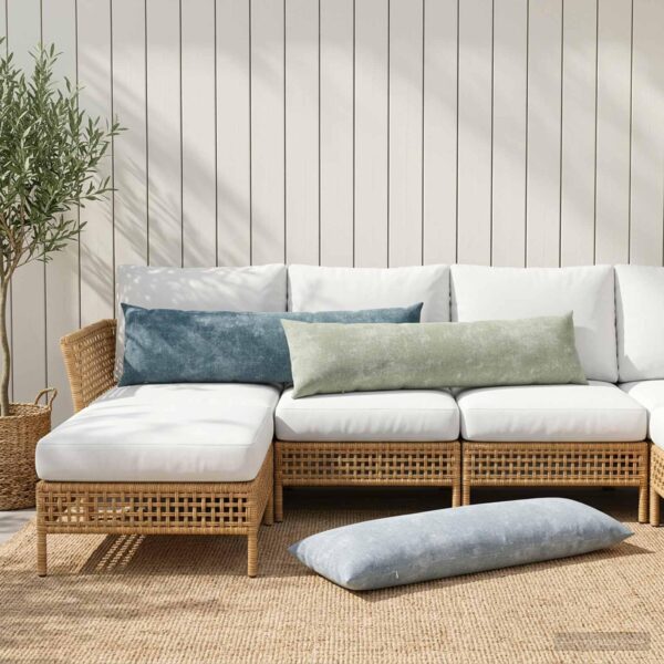 Pyntepuder 2 stk. blå 40 x 145 cm chenille