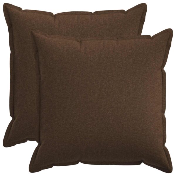 Pyntepuder 2 stk. brun 70 x 70 cm i faux linned
