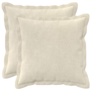 Pyntepuder 2 stk. cremefarvet 40 x 40 cm mikrofiber fleece
