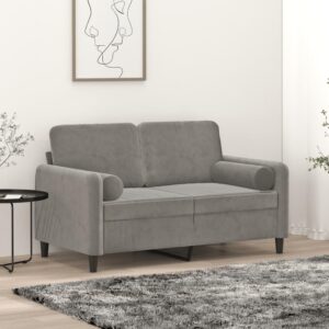 Pyntepuder 2 stk. cylinderformede 15 x 50 cm - lysegrå