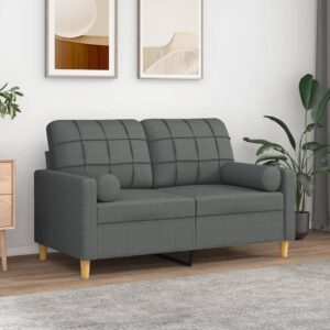 Pyntepuder 2 stk. cylinderformede 15 x 50 cm - mørkegrå