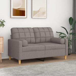 Pyntepuder 2 stk. cylinderformede - gråbrun, Ø15 x 50 cm