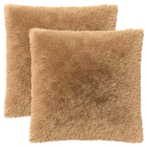 Pyntepuder 2 stk. gråbrun 55 x 55 cm - PV-fleece