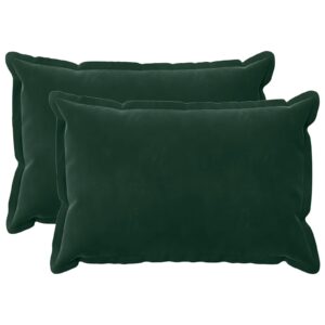 Pyntepuder 2 stk. mørkegrøn 50 x 70 cm velour