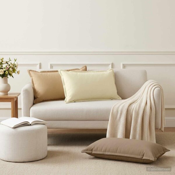 Pyntepuder 6 stk. HOUTEN - beige 40 x 80 cm