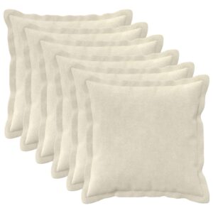 Pyntepuder 6 stk. HOUTEN - cremefarvede 40 x 40 cm