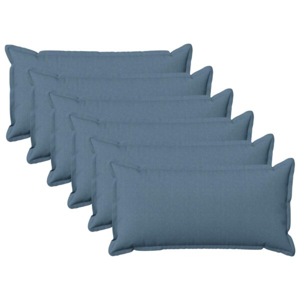 Pyntepuder 6 stk. HOUTEN jeansblå 40 x 80 cm - faux linned