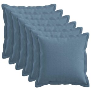 Pyntepuder 6 stk. HOUTEN jeansblå 45 x 45 cm