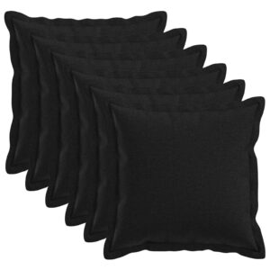 Pyntepuder 6 stk. HOUTEN - sort 35 x 35 cm