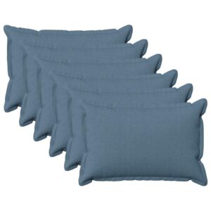 Pyntepuder 6 stk. Jeans blå 40 x 60 cm - faux linned