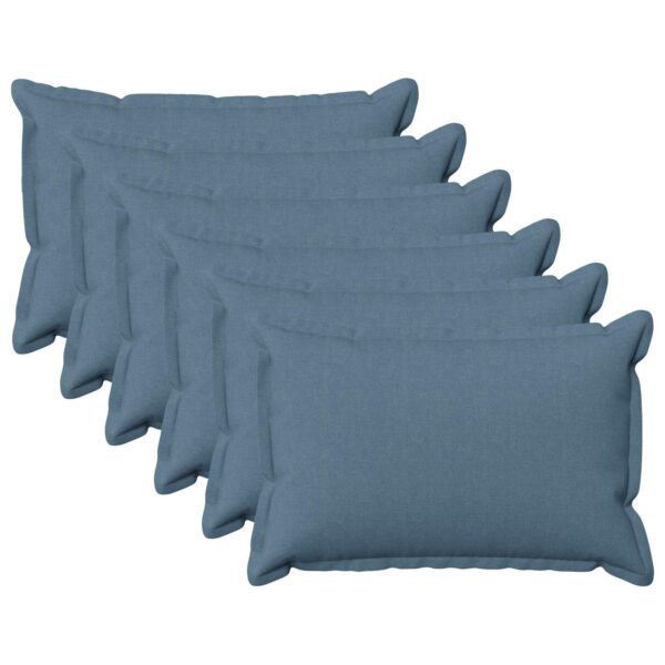 Pyntepuder 6 stk. Jeans blå 40 x 60 cm - faux linned