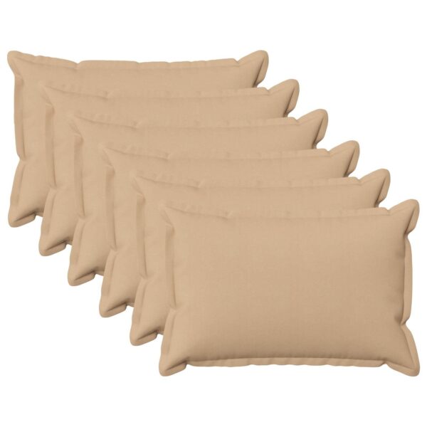 Pyntepuder 6 stk. - cremefarvet 30 x 50 cm faux linned