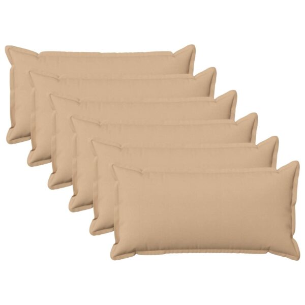 Pyntepuder 6 stk. cremefarvet 40 x 70 cm - faux linned