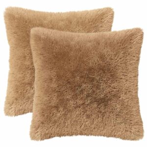 Pyntepuder 6 stk. gråbrun 50 x 50 cm i PV-fleece