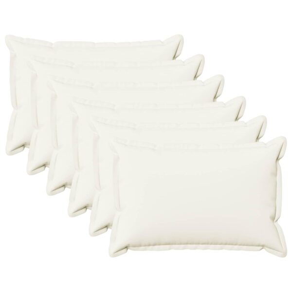 Pyntepuder 6 stk. hvid 30 x 50 cm - faux linned