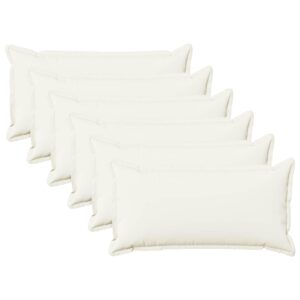 Pyntepuder 6 stk. i faux linned - hvid 40 x 80 cm