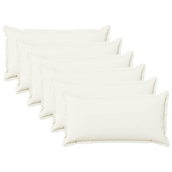Pyntepuder 6 stk. i faux linned - hvid 40 x 80 cm