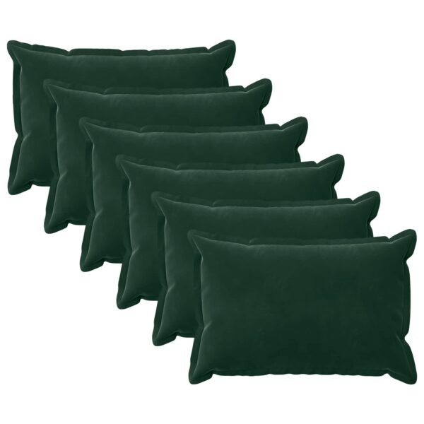 Pyntepuder 6 stk. mørkegrøn 40 x 60 cm velour