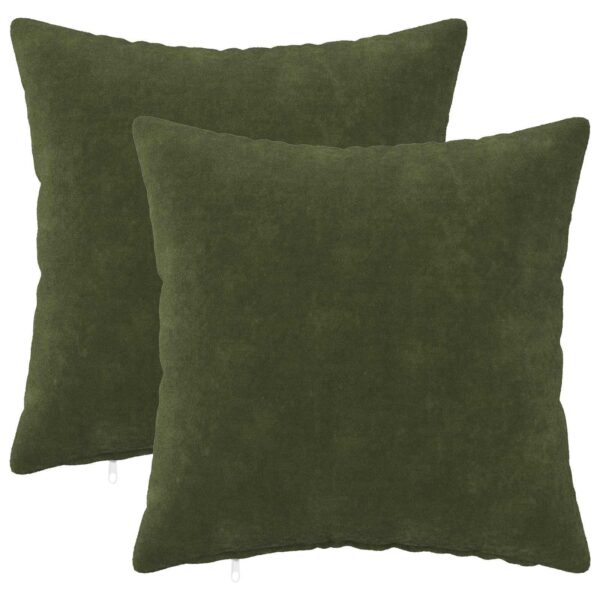 Pyntepuder HEERLEN 2 stk. - grøn mikrofiberfleece 30 x 30 cm