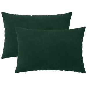 Pyntepuder HEERLEN 2 stk. i velour - mørkegrøn 50 x 75 cm