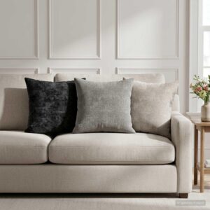 Pyntepuder HEERLEN 6 stk. i chenille - antracit 35 x 35 cm