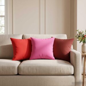 Pyntepuder HEERLEN 6 stk. - rød 40 x 40 cm