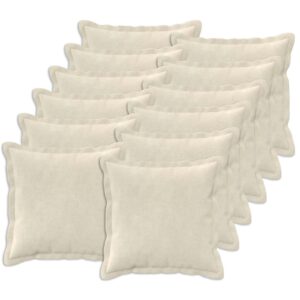 Pyntepuder HOUTEN 12 stk. - creme, 40 x 40 cm