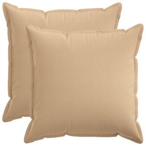Pyntepuder HOUTEN 2 stk. 55 x 55 cm - creme, linnedlook