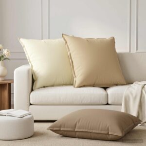 Pyntepuder HOUTEN 2 stk. - cremefarvet 65 x 65 cm