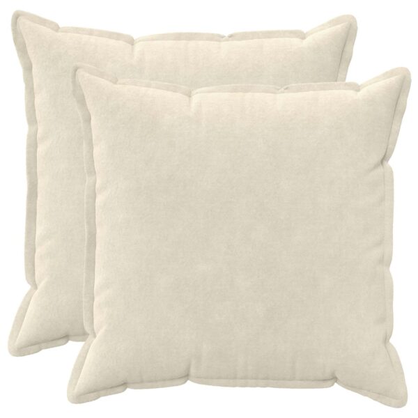 Pyntepuder HOUTEN 2 stk. - cremefarvet 80 x 80 cm