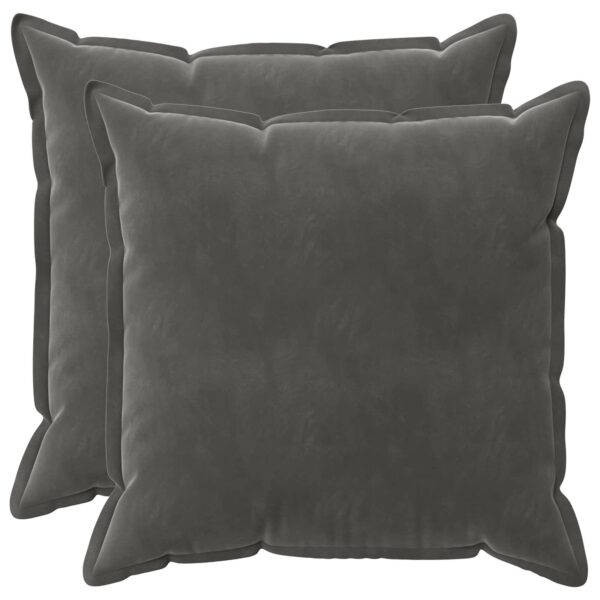 Pyntepuder HOUTEN 2 stk. - mørkegrå fløjl, 65 x 65 cm