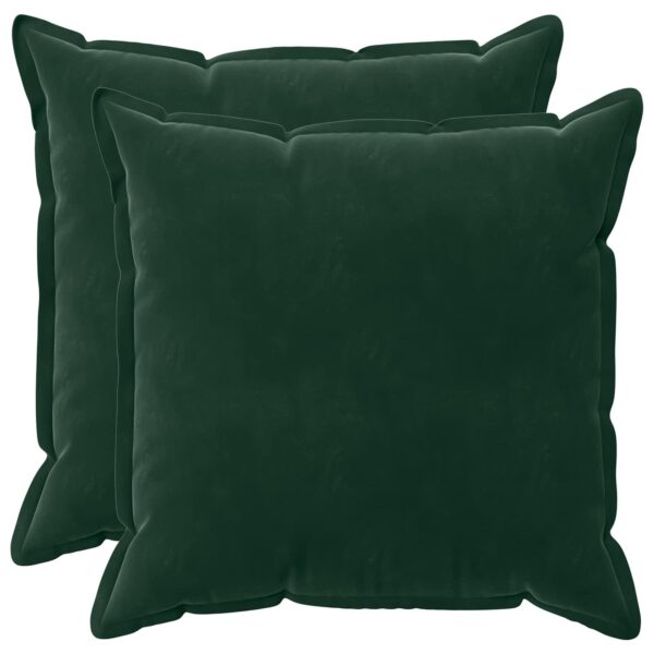Pyntepuder HOUTEN 2 stk. - mørkegrøn velour, 55 x 55 cm