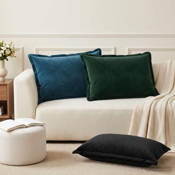 Pyntepuder HOUTEN 2 stk. - sort 50 x 70 cm