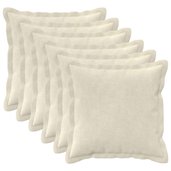 Pyntepuder HOUTEN 6 stk. - cremefarvet 45 x 45 cm