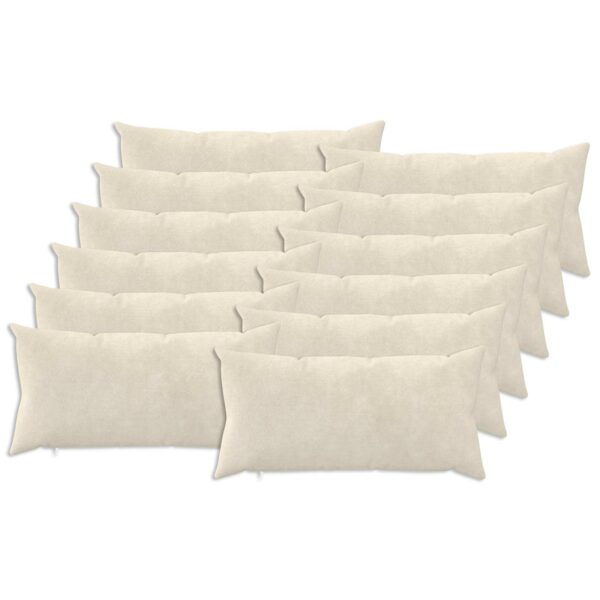 Pyntepuder Heerlen 12 stk. - cremefarvet mikrofiberfleece 40 x 80 cm