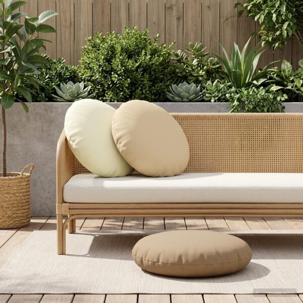 Runde pyntepuder 2 stk. - beige Ø 50 cm