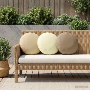 Runde pyntepuder 6 stk. - beige, Ø 40 cm