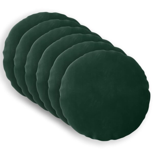 Runde pyntepuder 6 stk. - mørkegrøn Ø 60 cm